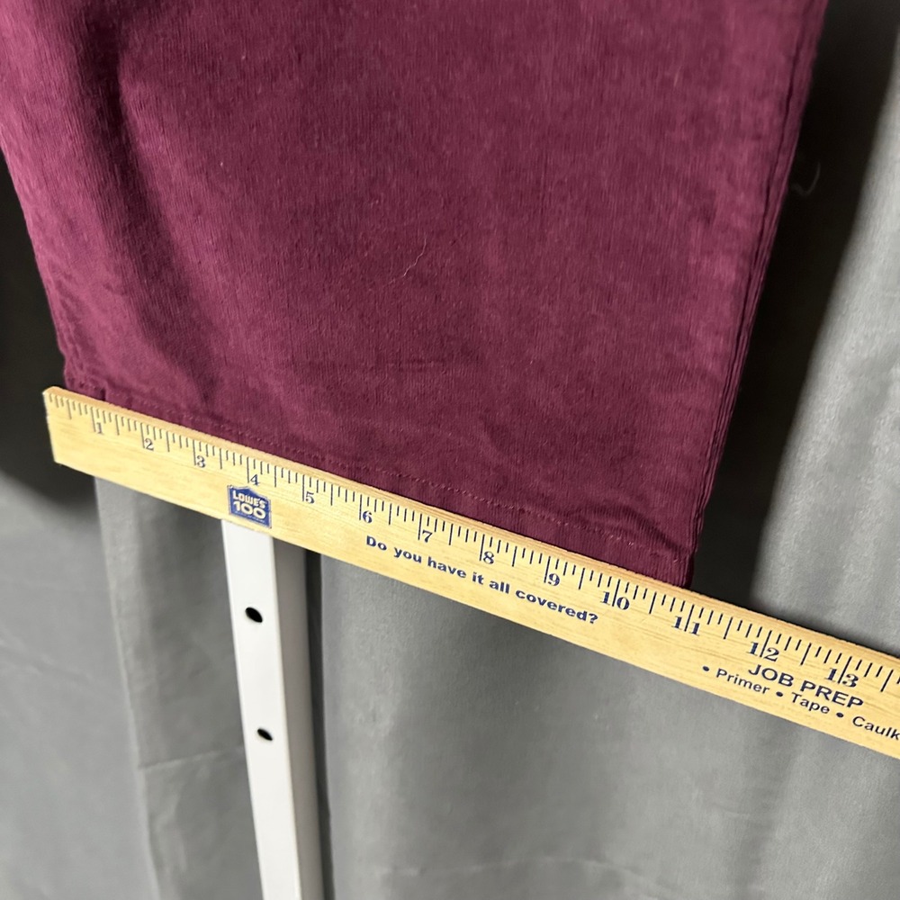NWT Code Bleu Stretch Corduroy High Waist Wide Leg Crop Pants 16 Burgundy Maroon - Picture 7 of 9